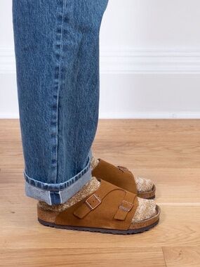 Birkenstock Zürich Suede Leather Sandals in Mink Brown Women’s Size 8 Narrow